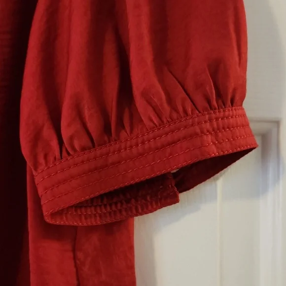 Banana Republic Red Silk Blouse Size S - Picture 7 of 13